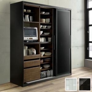 食器棚 完成品 引き戸 幅180cm 高さ200cm 開梱設置無料 ガラス