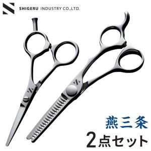 燕三条の髪はさみ 2点セット シゲル工業 美容師のカットはさみ/スキば