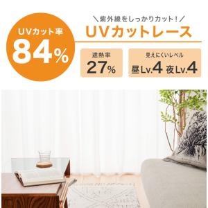 ミラーレースカーテン 2枚組 1枚入り 機能を...の詳細画像2