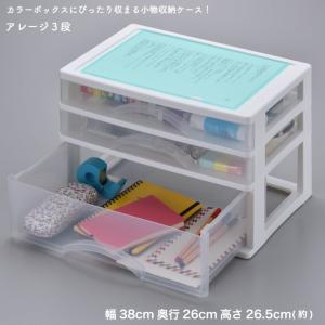 収納ケース カラーボックスにピタッと収まる アレージ3段 A4サイズ収納 プラスチックケース レターケース 引き出し クリア 透明 代引不可｜rcmdin