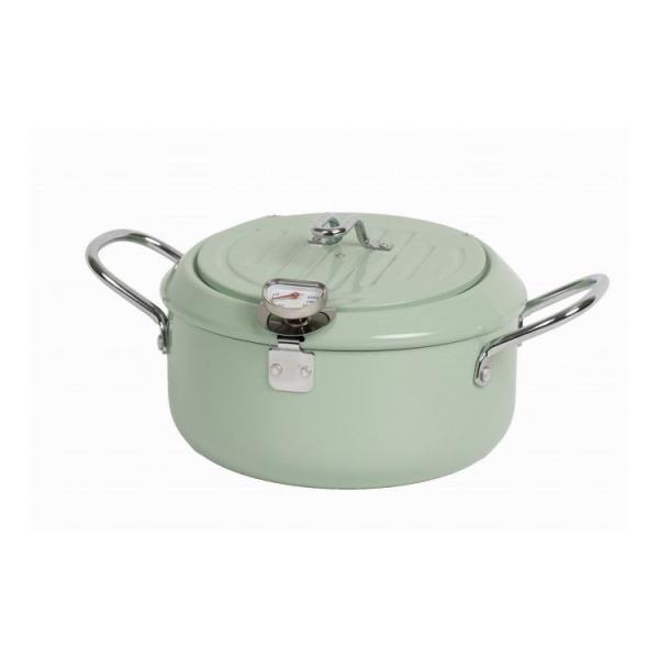 ユニカ バット蓋付 天ぷら鍋 20cm ミントグリーン POTP-20W-MGNふたガードで安心 ふ...