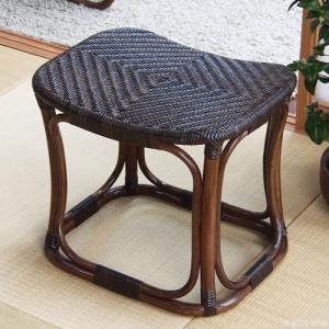 椅子 ラタン 籐丸型スツール クッション付き 籐椅子 座面高さ38.5cm