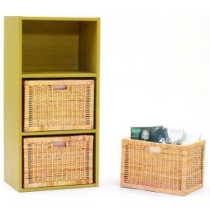 籐製品　かごラック3連 楽天市場】籐 かご 3段（ランドリーボックス・バスケット｜収納家具