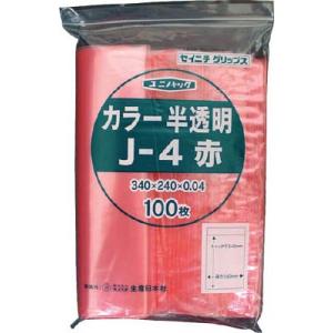 セイニチ  J−4 赤 340×240×0．04 100枚入 J-4-CR 梱包結束用品 ポリ袋