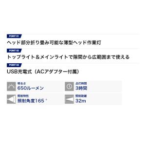 ジェントス 充電式LEDワークライト GZ-2...の詳細画像5
