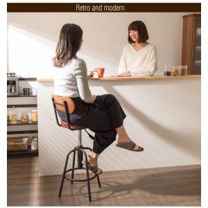 天然木 カウンターチェア 背もたれ付き タムチ...の詳細画像4
