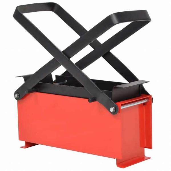 vidaXL ペーパーログブリケットメーカー スチール製 34x14x14cm ブラック レッドホー...
