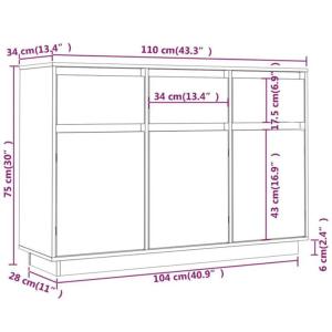 vidaXL サイドボード 110x34x75...の詳細画像5