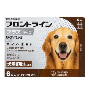 【動物用医薬品】 フロントライン 犬用 L 20〜40kg未満 6本入 ノミ ダニ 駆除剤 フロントラインプラスドッグ