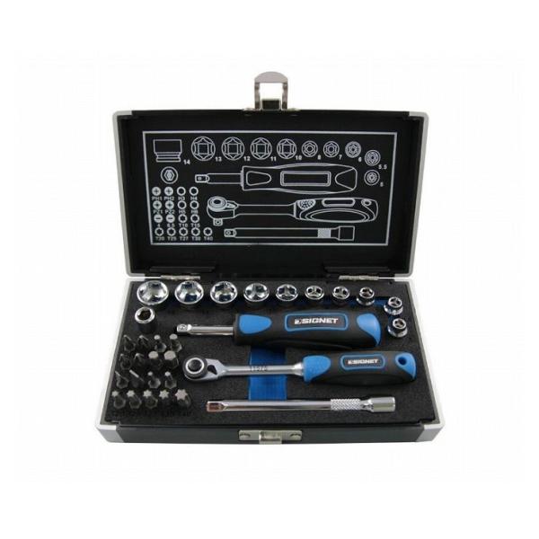 SIGNET シグネット 11121 1/4DR 31PC ショートソケット&amp;ビットセット 6角 代...