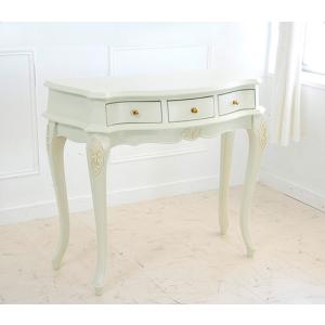 木製棚付デスク アンティークシャビーシック 作業机 ドレッサー勉強机