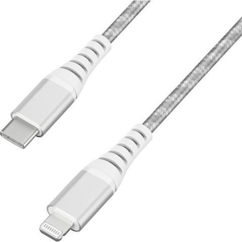 アイリスオーヤマ 517585 高耐久USB-C to Lightningケーブル 1m シルバー ...