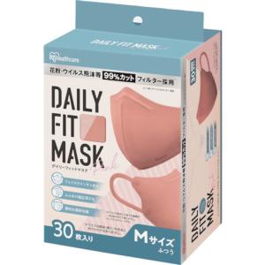 IRIS DAILY FIT MASK フツウサイズ 30枚入 ピンク IRIS RKD30MP 保護具 マスク 耳栓 一般作業用マスク 代引不可｜rcmdse