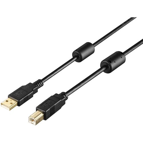 BUFFALO USB2.0 A to B フェライトコア付ケーブル 2.0m ブラック BU2AB...
