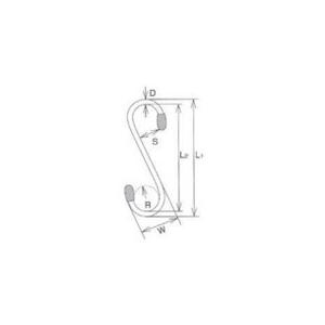水本 Sフック ステンレス Sカン ロング 全長120mm 水本 S4120 金物 建築資材 建築金...