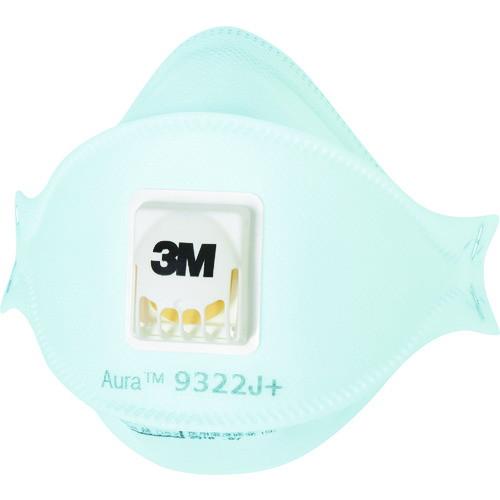 3M Aura 使い捨て式防じんマスク 9322J+ DS2 排気弁付 10枚 1箱 代引不可