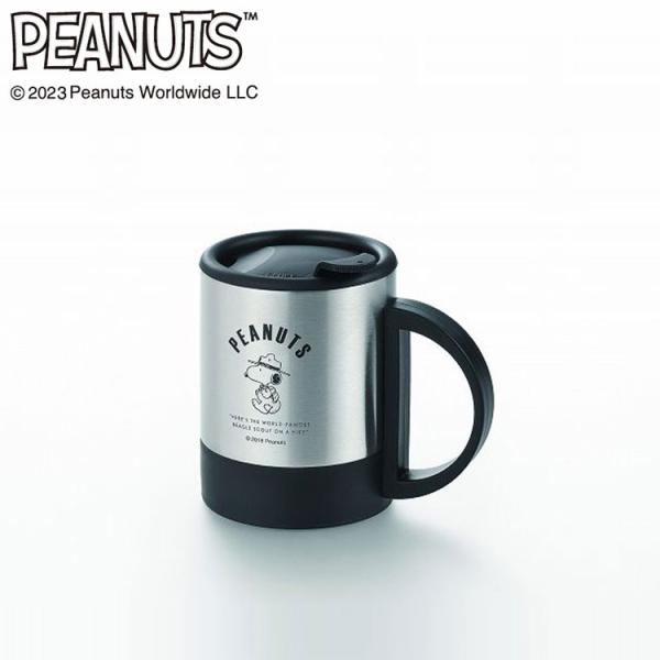 スヌーピー フタ付2重ステンレスマグ300ml 代引不可