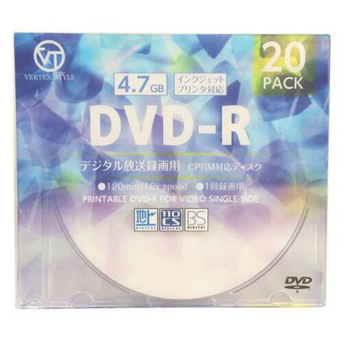 VERTEX DVD-R Video with CPRM 1回録画用 120分 1-16倍速 20P...