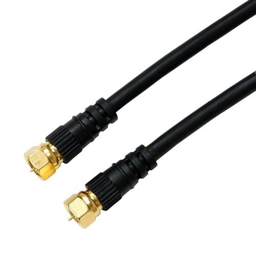 HORIC アンテナケーブル 5m ブラック 両側F型ネジ式コネクタ ストレート/ストレートタイプ ...