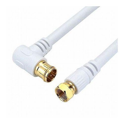 ホーリック アンテナケーブル 5m ホワイト L字差込式/ネジ式コネクタ AC50-596WH 代引...