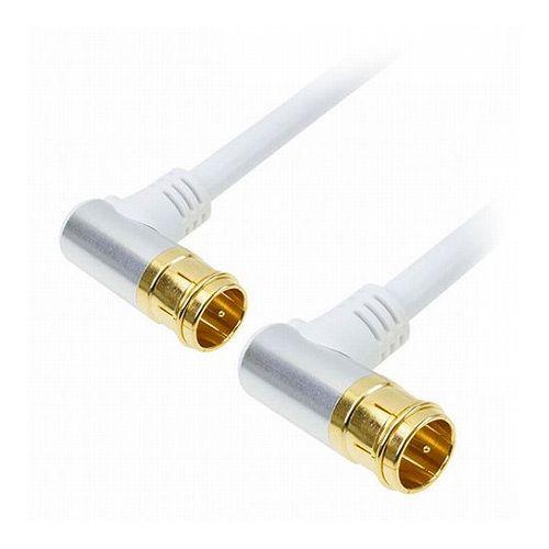 HORIC ホーリック アンテナケーブル 5m ホワイト アルミヘッド 両側L字差込式コネクタ AC...