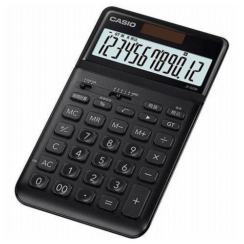 カシオ計算機 CASIO スタイリッシュ電卓 ジャストタイプ12桁 ブラック JF-S200-BK-...