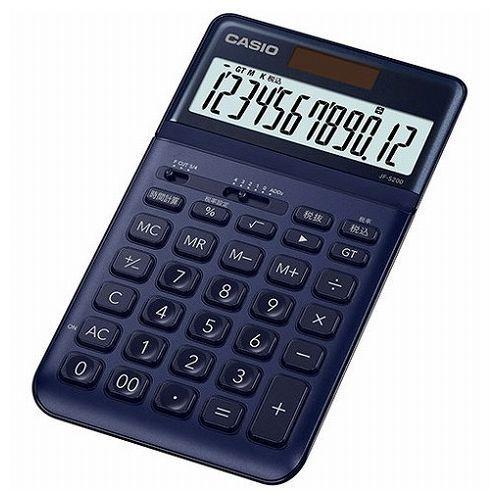 カシオ計算機 CASIO スタイリッシュ電卓 ジャストタイプ12桁 ネイビー JF-S200-NY-...