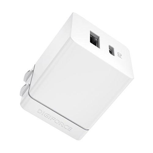 デジフォース Cube キューブ型PD充電器 20W 1A1C ホワイト D0061WH 代引不可