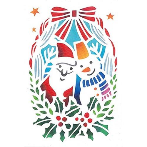 5セット トラストプリンティング 切り絵キット サンタとスノーマン-ハガキwhite-H ハンドメイ...