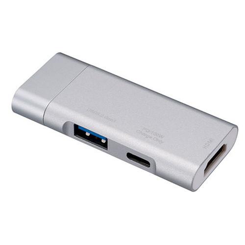 ナカバヤシ PD対応 Type-C ポケットサイズドッキングステーション シルバー UD-C08SL...