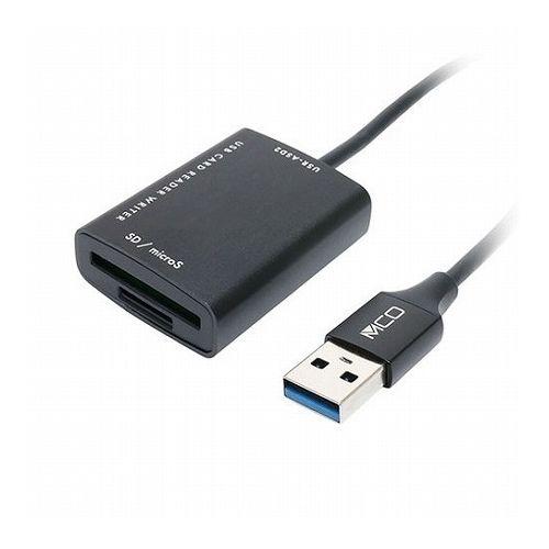 MCO SD microSDカードリーダ USB-A 70cm USR-ASD2/BK パソコン パ...