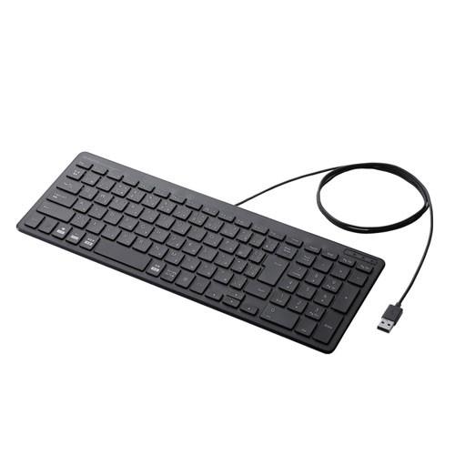 エレコム 有線コンパクトキーボード パンタグラフ式 薄型 ブラック TK-FCP097BK TK-F...