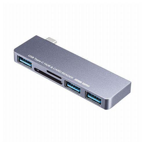 サンワサプライ USB Type-Cハブ カードリーダー付き USB-3TCHC18GY 代引不可