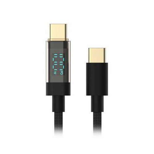 HIDISC PD100W対応 ワットメーター付 Type-C to Cケーブル ブラック HD-W...