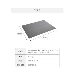 ラグ 下敷き 厚手 洗える 180×240cm...の詳細画像1
