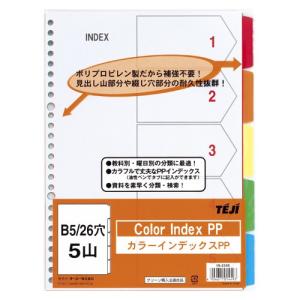 テージー カラーインデックスPP B5 5山 26穴 1冊｜rcmdse