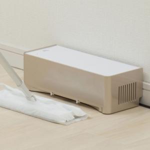 電気ちりとり ZN-DP24-WH 電動ちり取り フロアワイパー用掃除機 吸引 吸い取り 紙パック式 コンパクト 床掃除