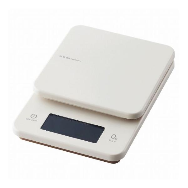 ELECOM キッチンスケール デジタルスケール 計量器 はかり 最大3kg 0.5g単位 バックラ...