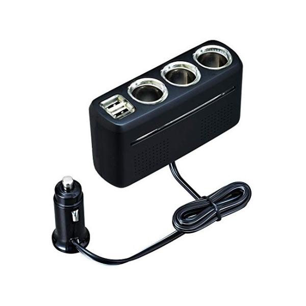 セイワ カーソケット DC/DCコンバーター F298 DC12Vソケット 3口 USBポート 2口...