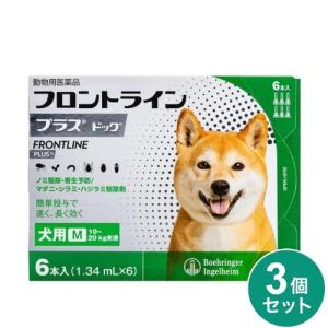 【動物用医薬品】 【3個セット】 フロントライン 犬用 M 10〜20kg未満 6本入 フロントラインプラスドッグ