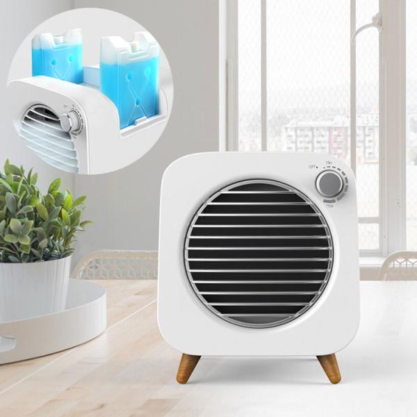 卓上冷風扇 コンパクト 保冷剤付き 小型 卓上 USB電源 エアコン 扇風機 冷えすぎない 冷風機 ...