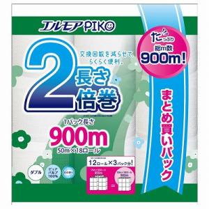 単品2個セット エルモアピコ2倍巻18ロールダブル50m まとめ買い 代引不可