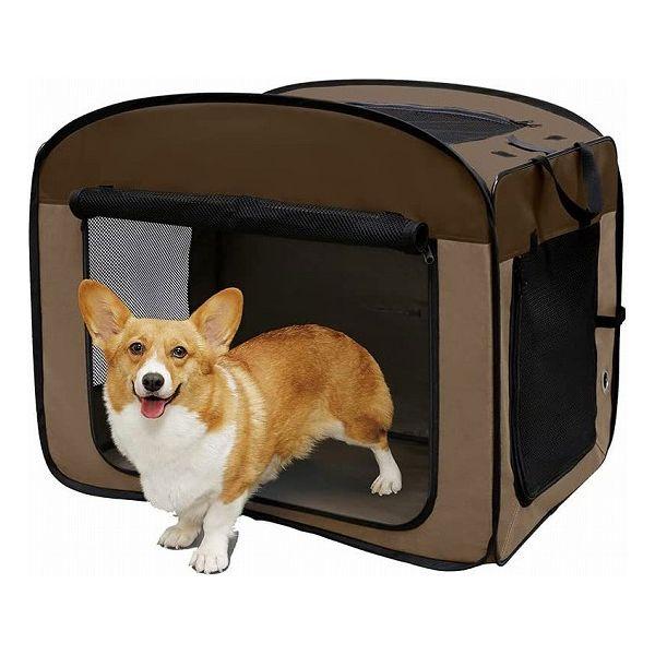 アイリスオーヤマ 折りたたみソフトケージ Lサイズ ブラウン POSC-800A IRIS OHYA...