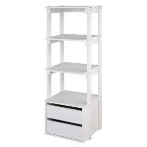 オープンラック シェルフ 幅45 木製 オープンシェルフ 白 棚 衣類 宅送 ラック 洋服 服 収納 代引不可