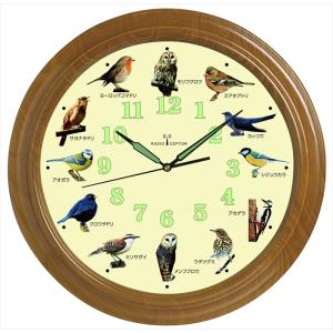 野鳥の電波時計 電波時計 12種類の鳥のさえずり 代引不可