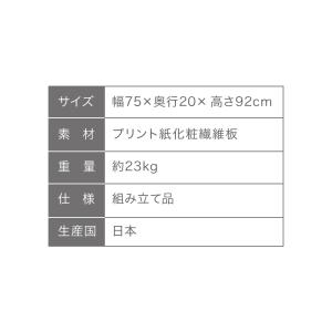 日本製 サニタリーチェスト 奥行20cm 扉+...の詳細画像3