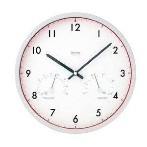 Lemnos Air clock 温湿度計付電波時計 レッド LC09-11W RE｜rcmdse