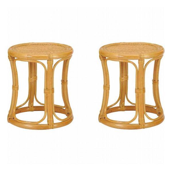 籐スツール 2個組 R5S57015701 木製品・家具 籐家具 座椅子 代引不可