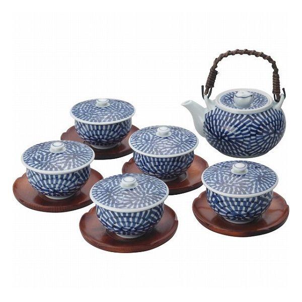 波佐見焼 蛸唐草絵 番茶器揃 茶托付 037-269M 和陶器 和陶茶器 茶托付土瓶茶器 代引不可