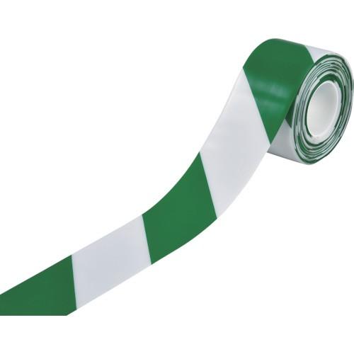 緑十字 高耐久ラインテープ 白/緑 100mm幅×10m 両端テーパー構造 403089